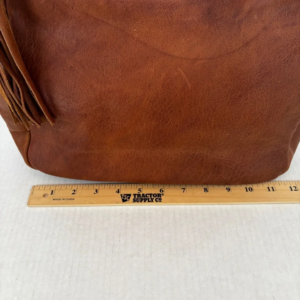 Écotorie‎ Bleu Leather Hobo Bag Women's Brown Tassel Shoulder Bag New
